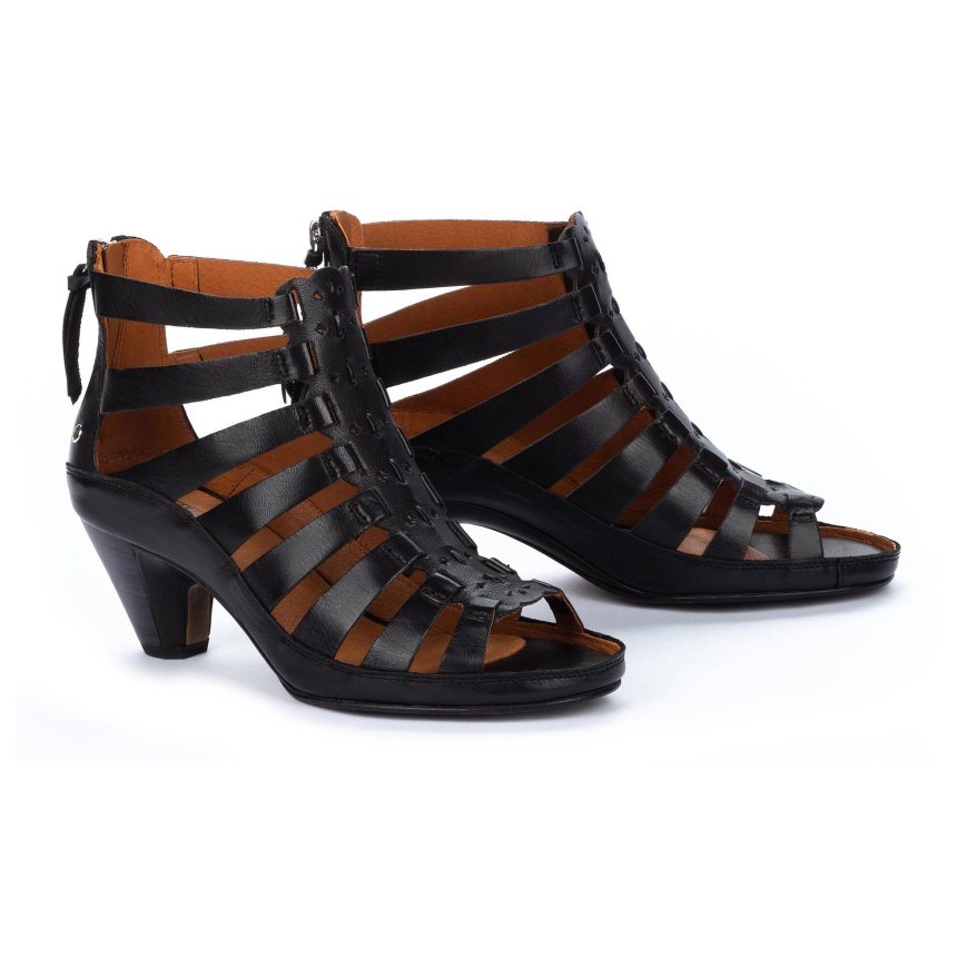 Women's Pikolinos JAVA Heels Sandals Black | NZ VA5Q280